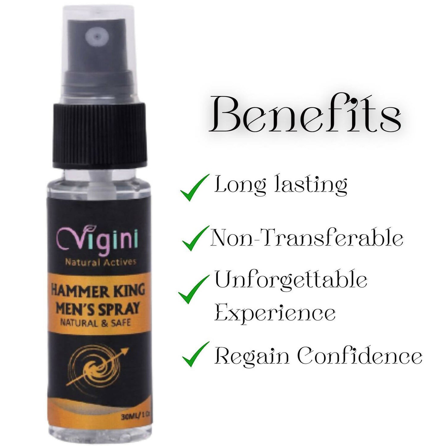 Vigini Natural Hammer King CFC Delay Spray Increase Time for Men - Swadesiicart