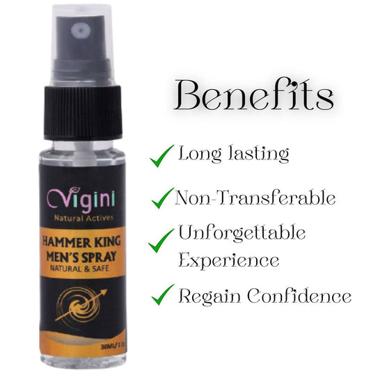 Vigini Natural Hammer King CFC Delay Spray Increase Time for Men - Swadesiicart