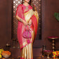 Aastha Fashion Cream Tissue Silk Woven Saree