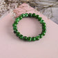 NVR Men & Women Green Marble Crystal Beaded Elasticated Bracelet - Swadesiicart