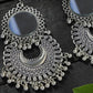Mominos Fashion Johar Kamal Silver Oxidised Mirror Chandbali Earrings - Mominos Fashion