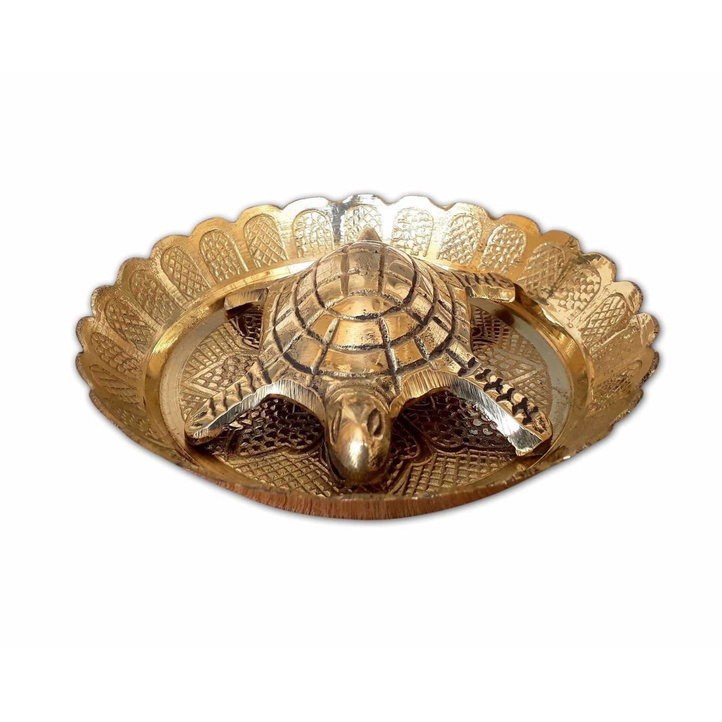 Tortoise with Small Brass Plate - Swadesiicart