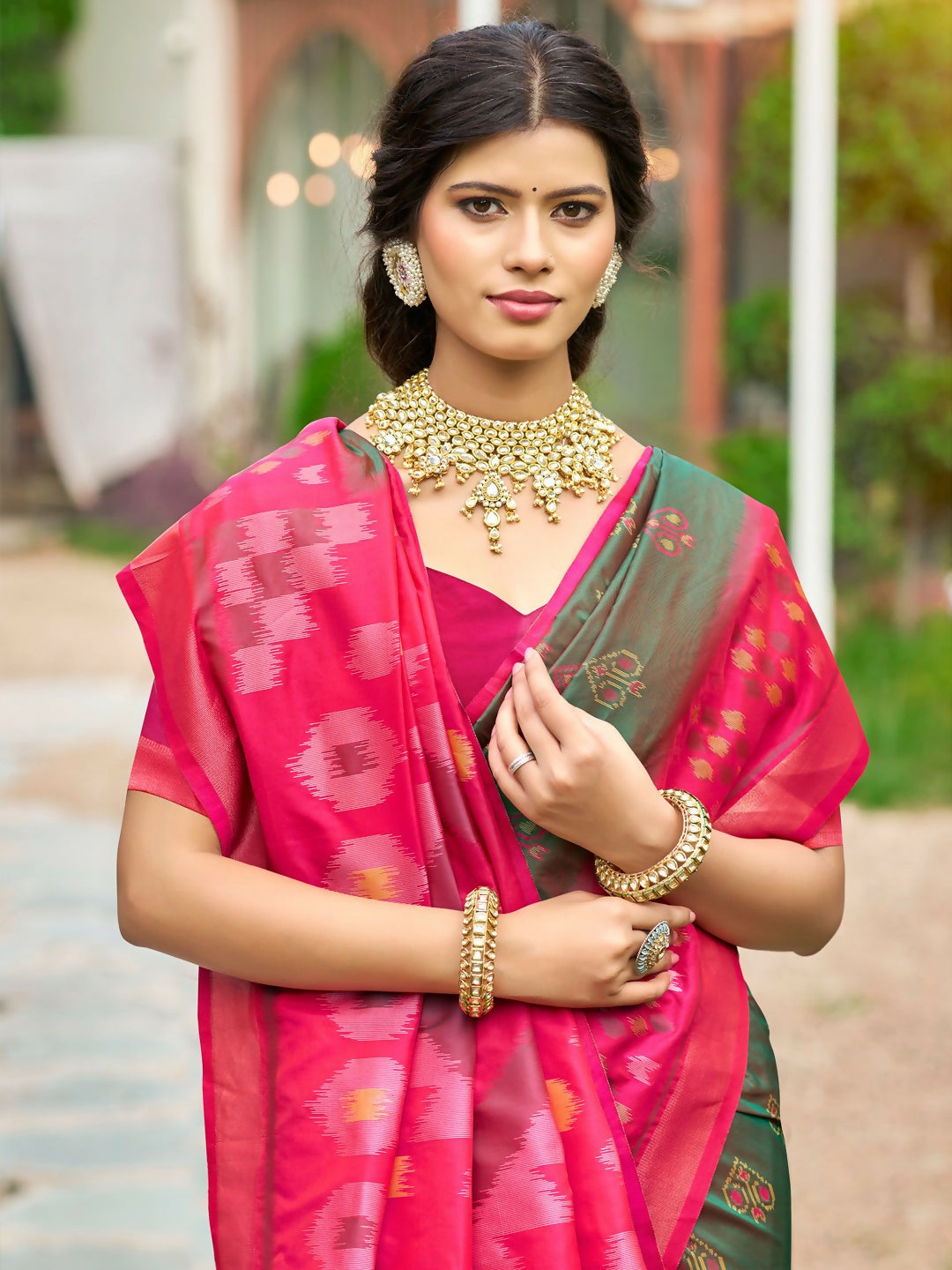 Shree Shyam Fashion Mehendi Soft Silk Saree