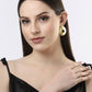 NVR Women Gold-Polished Alloy Triangular Drop Earrings - NR Retail-NVR