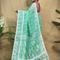 Exclusive Collection Beautiful Turquoise Jaal Jamdani Saree - Swadesiicart