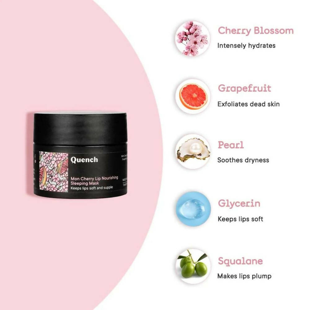 Quench Botanics Mon Cherry Lip Nourishing Sleeping Mask - Korean Skincare | Swadesiicart