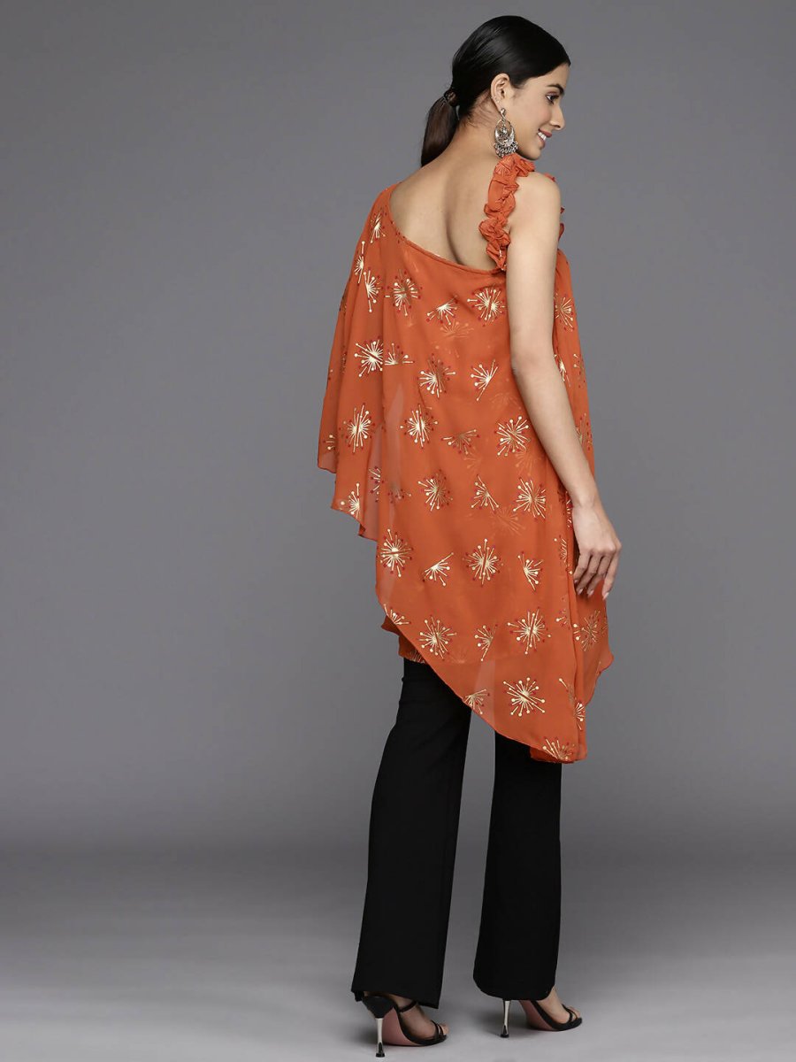 Ahalyaa Women's Traditional wear Tunic - Orange | Swadesiicart