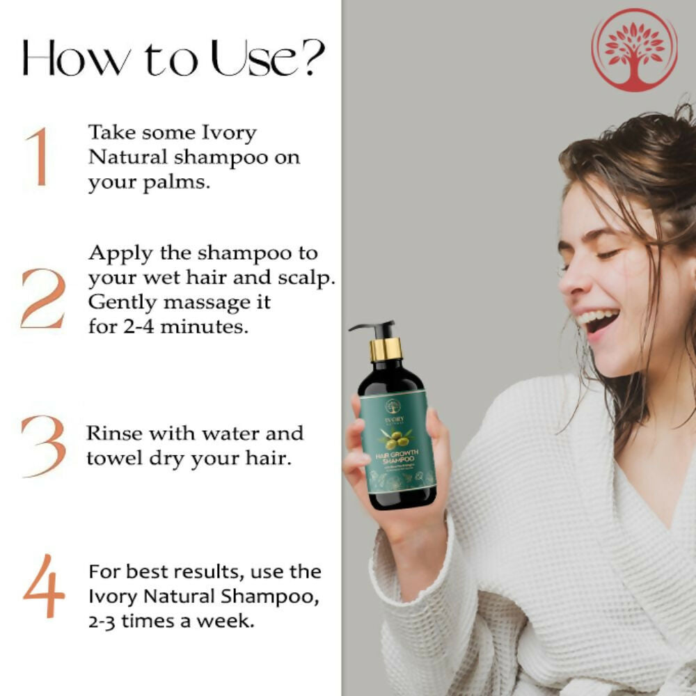 Ivory Natural Hair Shampoo For Growth - Hair Wellness & Nourishment For Both Men And Women | Swadesiicart