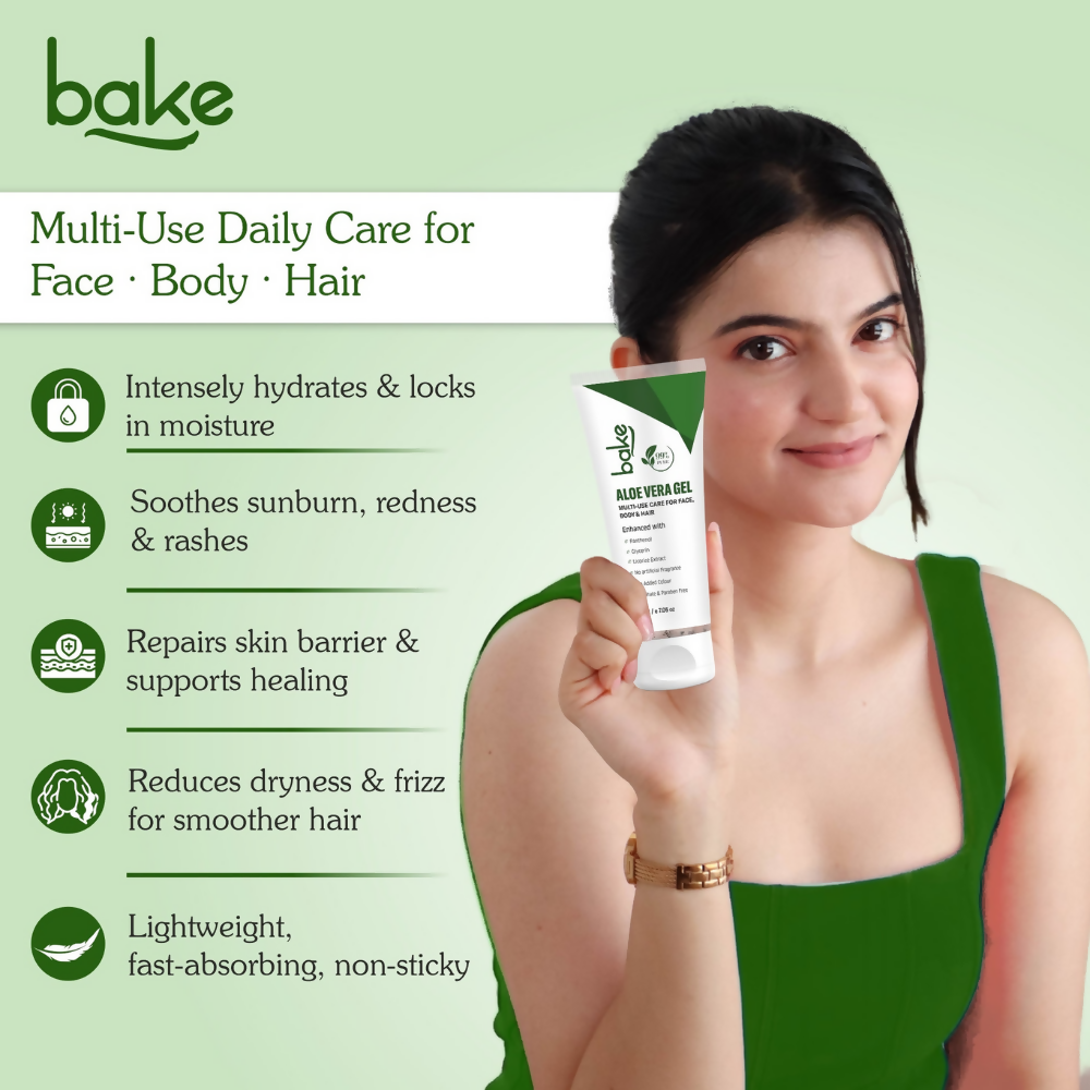 Bake 99% Pure Multi-Use Aloe Vera Gel for Face, Body & Hair | Swadesiicart