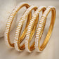 NVR Women's Set of 4 Gold-Polished Pearl Handcrafted Traditional Bangles - Swadesiicart
