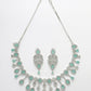 NVR Women's silver plated Turquoise CZ stone handcrafted jewellery set - Swadesiicart