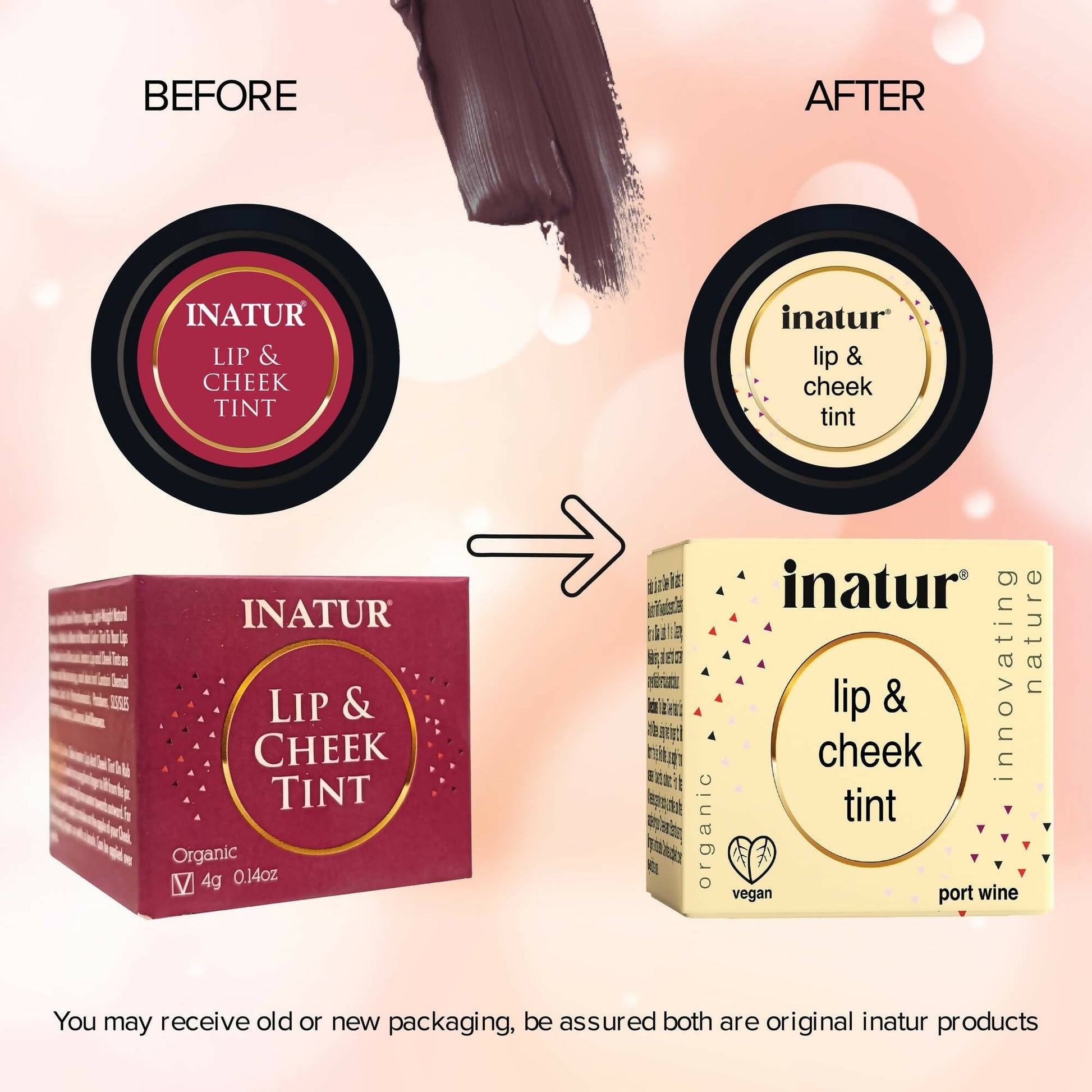 Inatur Lip and Cheek Tint Port Wine - Swadesiicart