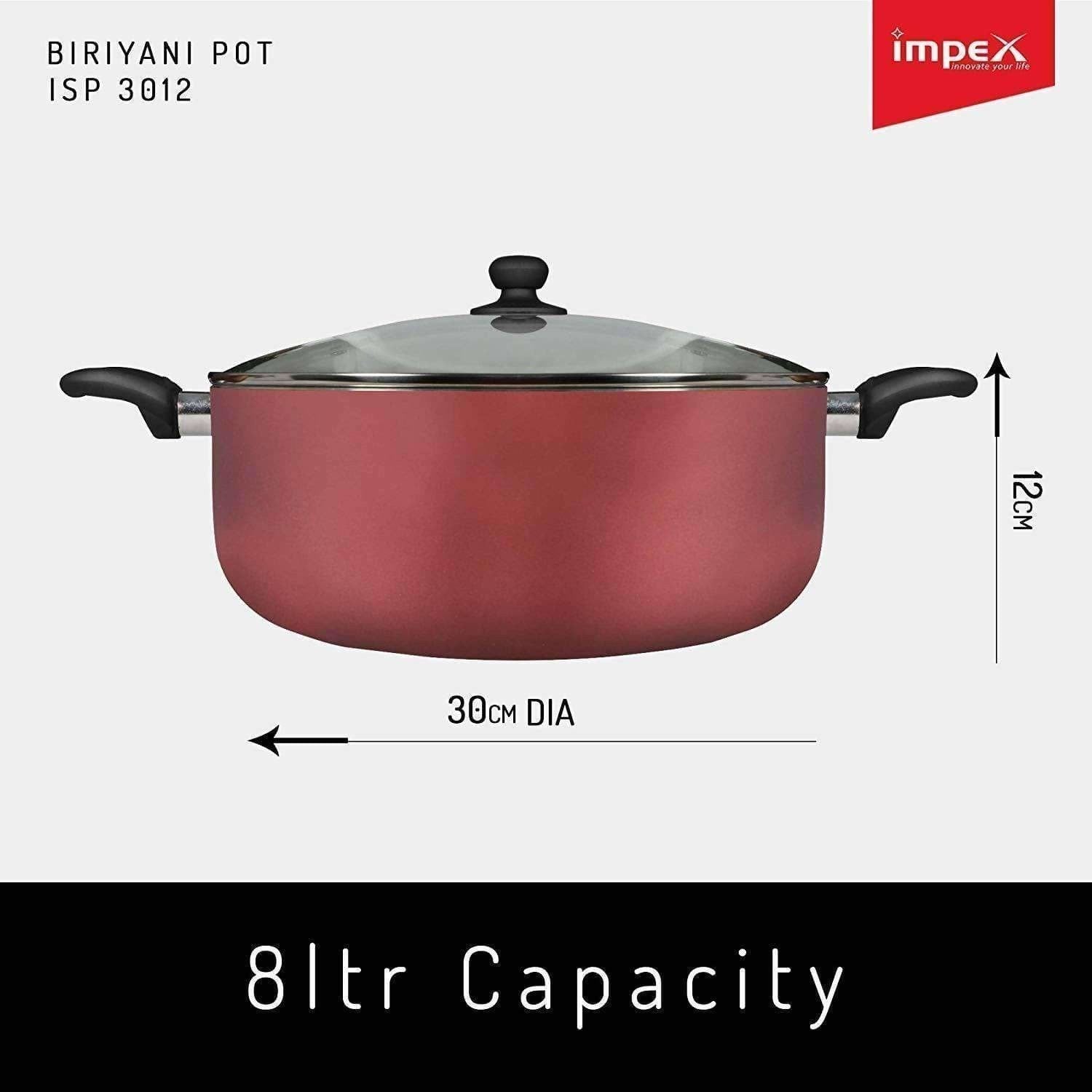 Nonstick Coated Aluminium Biriyani Pot (8 Litre,30 cm) - Swadesiicart
