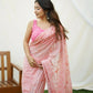 Vamsee Jasmin Peach Uae Georgette Saree - Swadesiicart