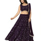 Jyoti Fashion Wine Thread with Sequence Embroidery Faux Georgette Lehenga Choli with Dupatta | Swadesiicart