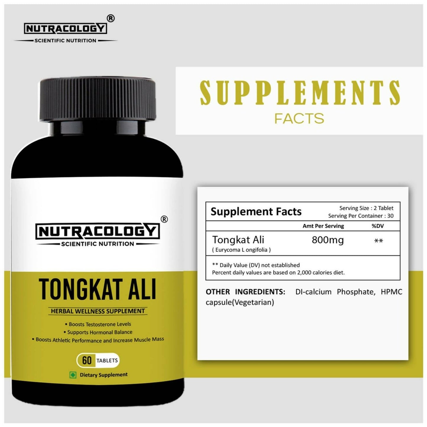 Nutracology Tongkat Ali Testosterone Booster For Stamina Energy and Endurance Tablets | Swadesiicart