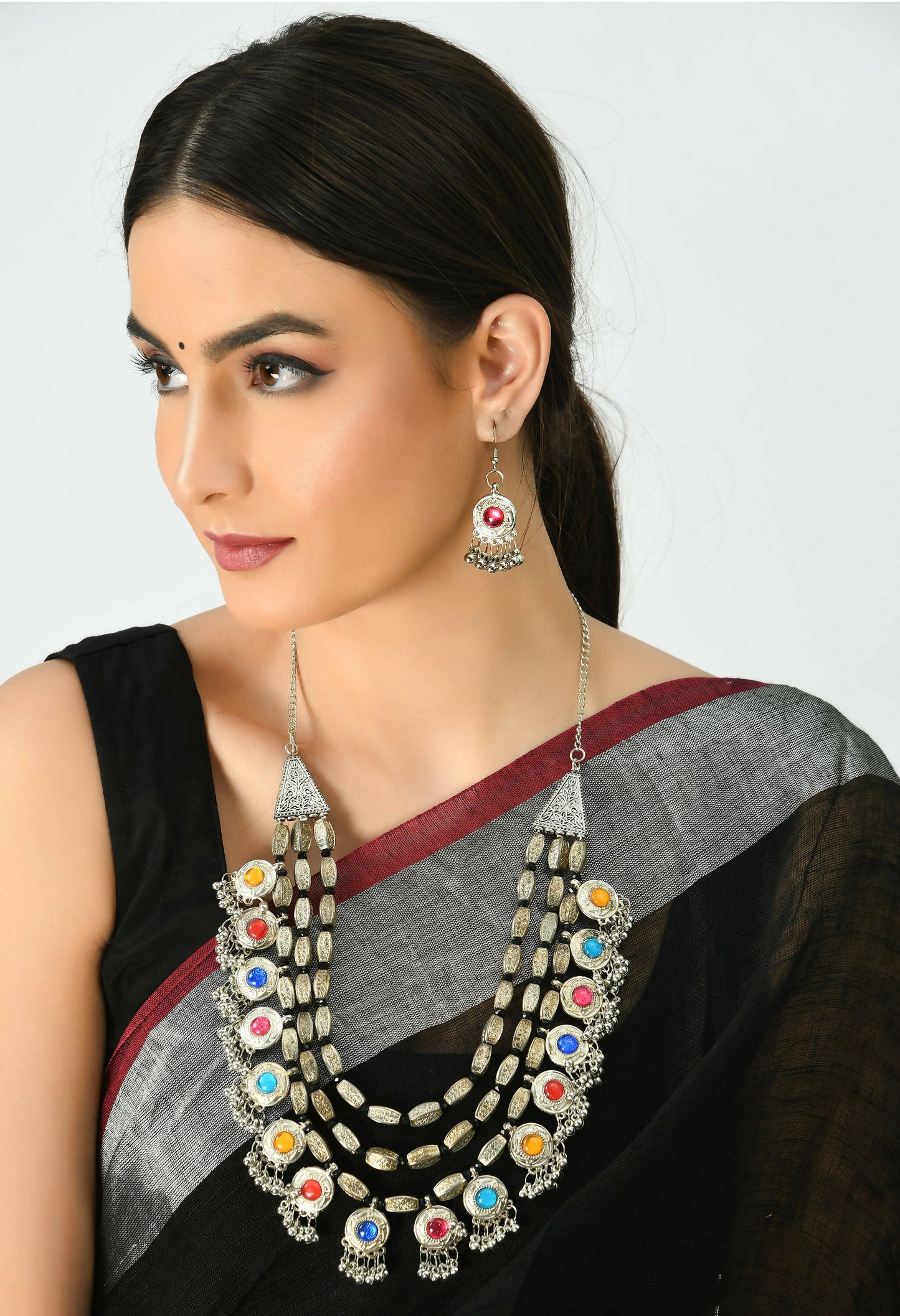 Mominos Fashion Johar Kamal Handicraft Finish Kundan Work Long Necklace For Women (Multi) | Swadesiicart