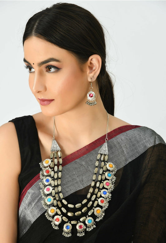 Mominos Fashion Johar Kamal Handicraft Finish Kundan Work Long Necklace For Women (Multi) | Swadesiicart
