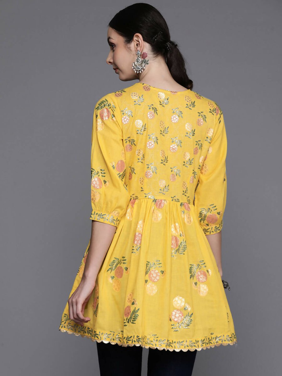 Ahalyaa Women's Traditional wear Tunic - Mustard | Swadesiicart