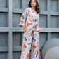 Women's Partywear Designer White & Multi Muslin co-ord set - Stylishta - Swadesiicart