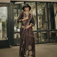 Walnut Brown Weavead Thread & Zari Work, Handloom Weaving Banarasi Satin Silk Saree - Rajtex Kronicle Silk - Swadesiicart