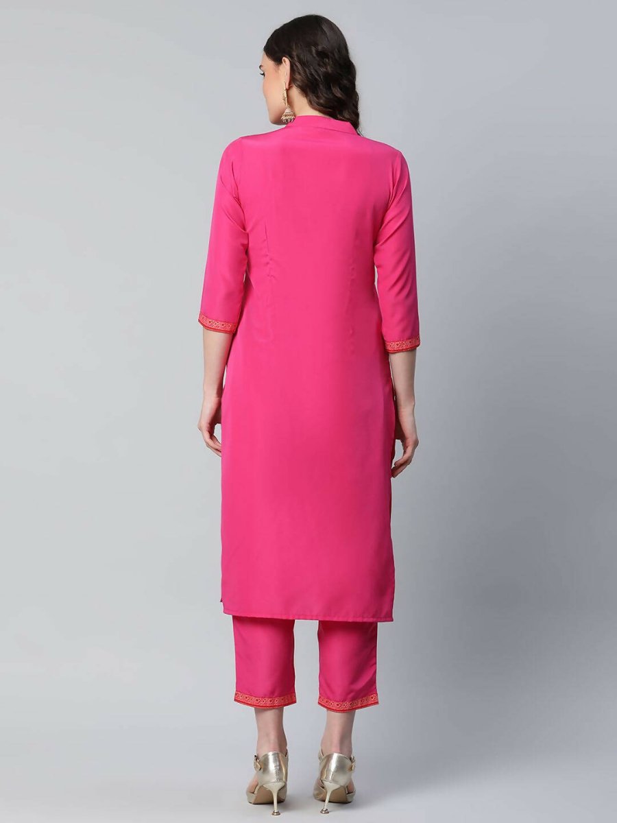 Ahalyaa Womens Pink Crepe Printed Kurtas | Swadesiicart