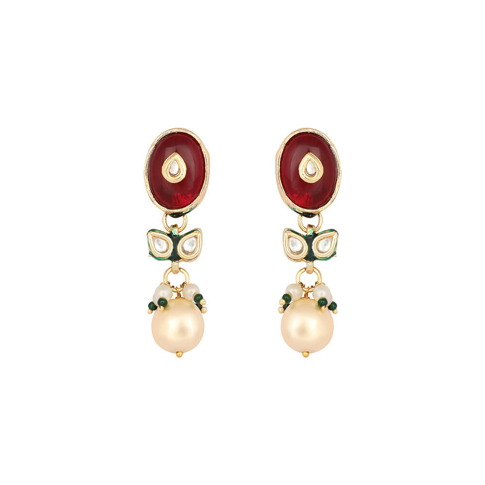 Nuyug 22K Gold Plated Radiant Sage Stone Kundan Necklace | Swadesiicart