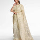 Vamsee White Organza Saree - Swadesiicart