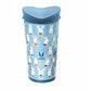Vaya Drynk Stainless Steel Strawless Silicone Bunnies Print Spout Tumbler With Spill-Proof Pediasafe Lid - 350ml (Blue) | Swadesiicart