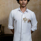 British White Kanaka Murti Shirt By Hilo Design | Swadesiicart