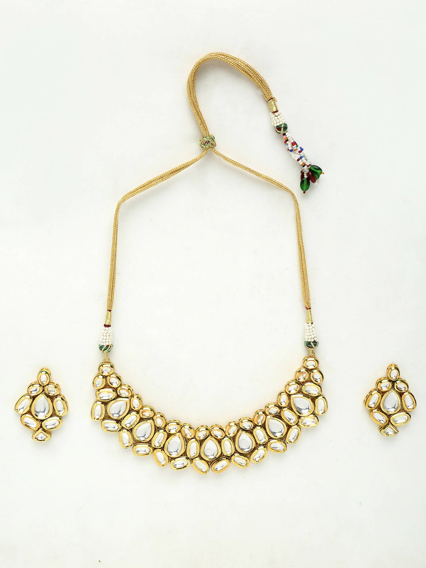 Kundan Choker With Earrings - Ruby Raang | Swadesiicart