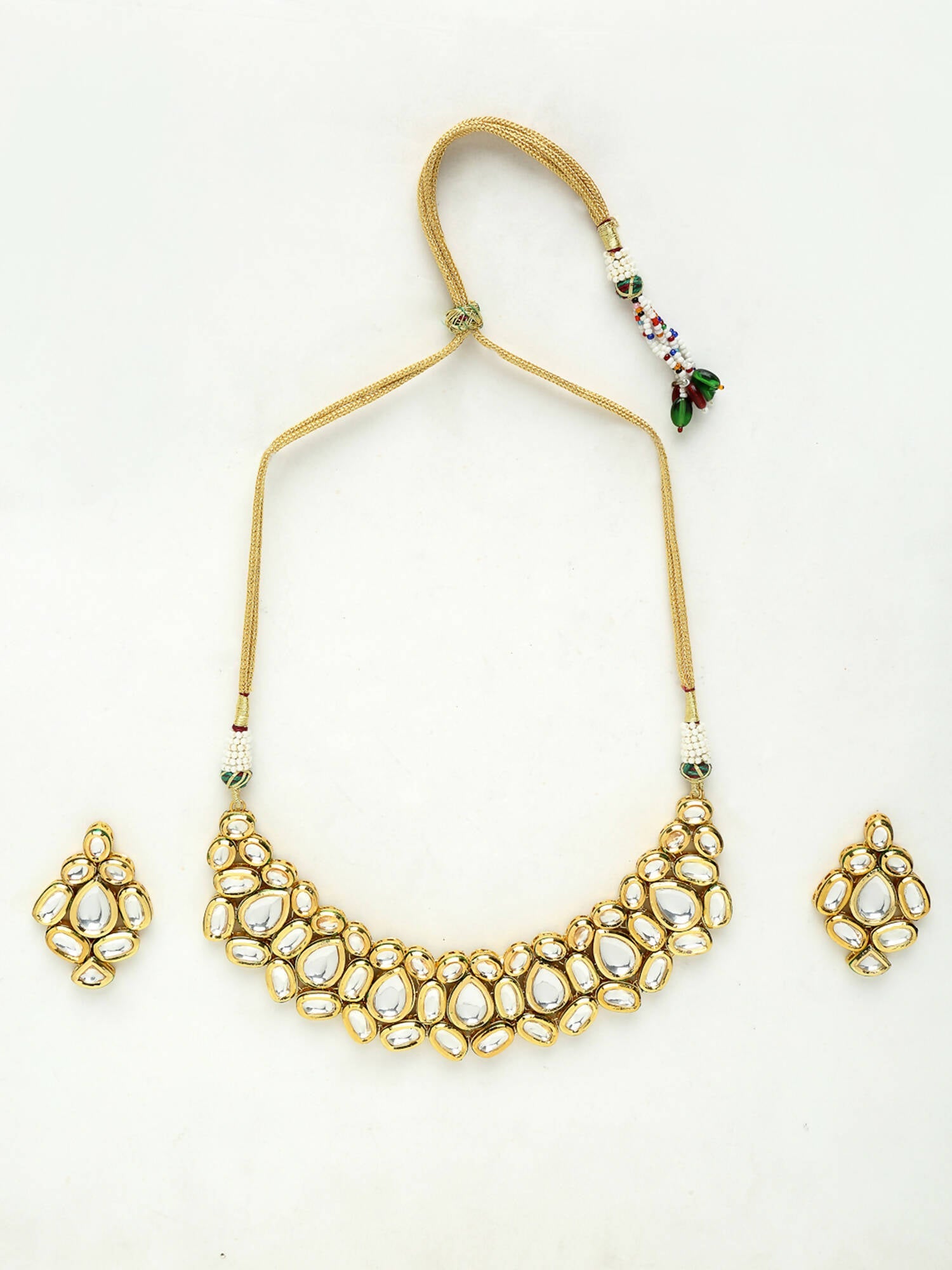 Kundan Choker With Earrings - Ruby Raang | Swadesiicart