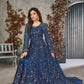 Anaita Blue Embroidered Net Stitched Anarkali suit
