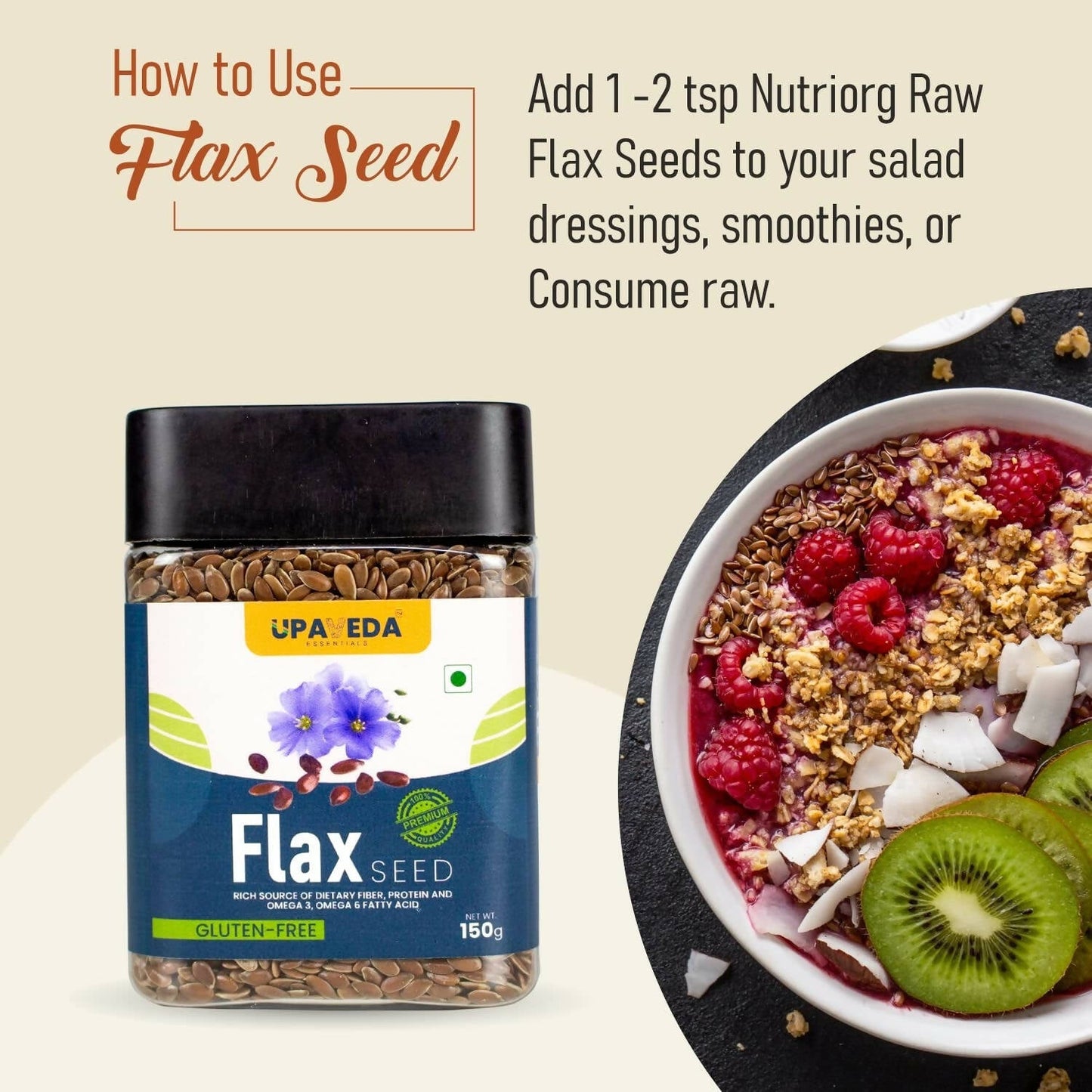 Upaveda Raw Flaxseed | Swadesiicart