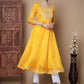 Myshka Women's Yellow Anarkali Kurta - Swadesiicart