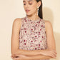 Janasya Women's Beige Moss Digital Floral Printed Casual Straight Co-ords - Swadesiicart