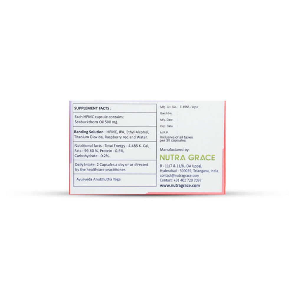 Nutra Grace Sea Buckthorn Oil (SBT) Capsules - Swadesiicart