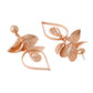 NVR Women Rose Gold Leaf Shaped Drop Earrings | Swadesiicart