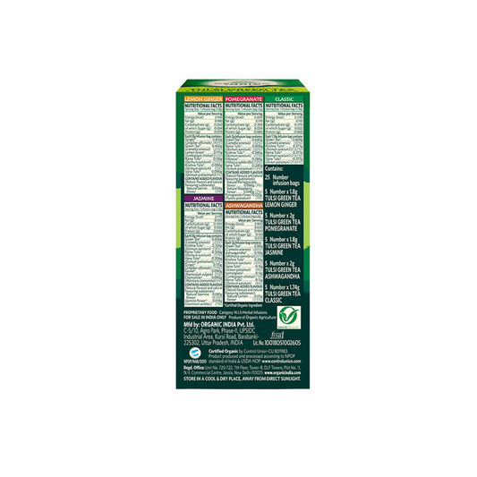 Organic India Tulsi Green Tea Favourites | Certified Organic Herbal Tea Variety Pack - Swadesiicart