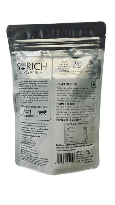 Sorich Organics Flax Seeds - Alsi Seeds - Swadesiicart