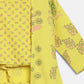 Ahalyaa Yellow Viscose Rayon Printed Kids Top & Palazzo Sets With Jacket For Girls | Swadesiicart