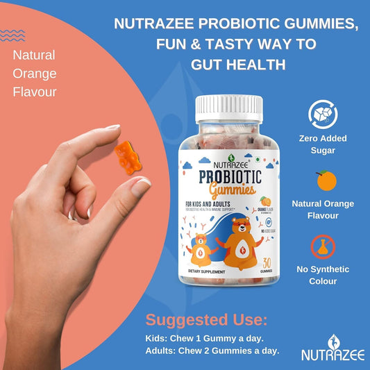 Nutrazee Probiotic Gummies For Kids & Adults - Swadesiicart