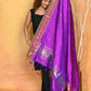 Very Much Indian Pure Silk Handloom Traditional Paithani Dupatta - Violet | Swadesiicart