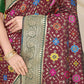 Jyoti Fashion Women's Wine Patola Silk Zari Woven Saree with Blouse | Swadesiicart