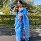 Vamsee Sia Blue Organza Saree - Swadesiicart