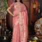 Shree Shyam Fashion Organza Pink Saree