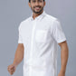Ramraj Cotton Mens Half Sleeve Formal Poly Cotton White Shirt | Swadesiicart