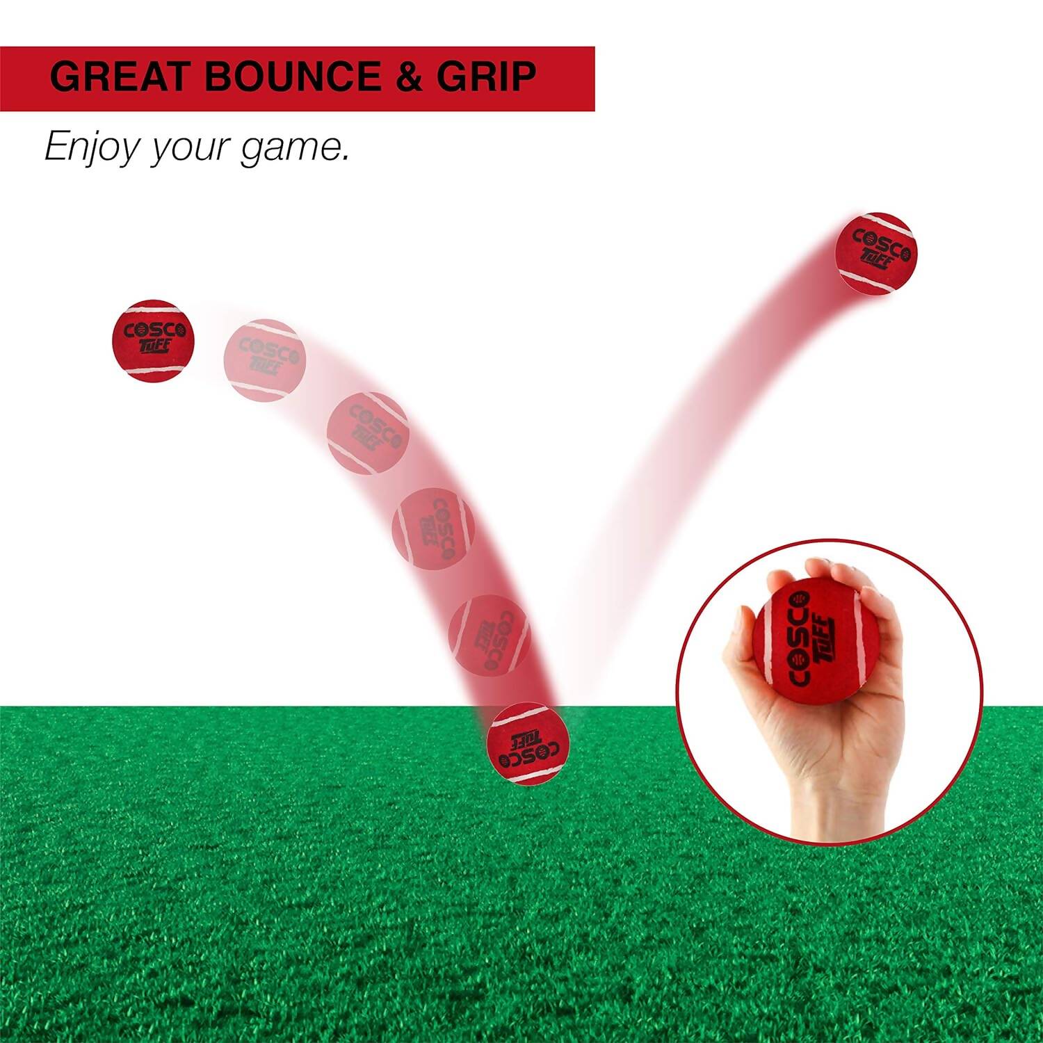 Cosco Tuff Heavy Weight Ball - Red (Pack of 6) - Swadesiicart