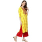 Anubhutee Women's Rayon Printed Yellow Kurta with Palazzos | Swadesiicart