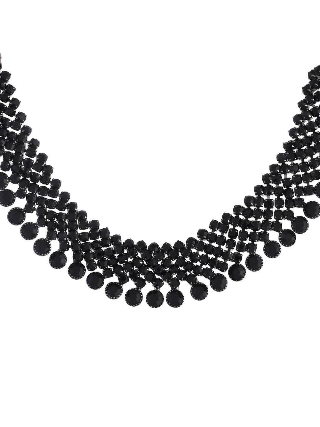 VOJ Women Black Color stainless steel Jewellery Set - Swadesiicart